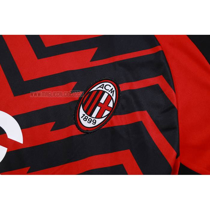 Tuta da Track del Milan Manga Corta 2023-2024 Rosso y Nero
